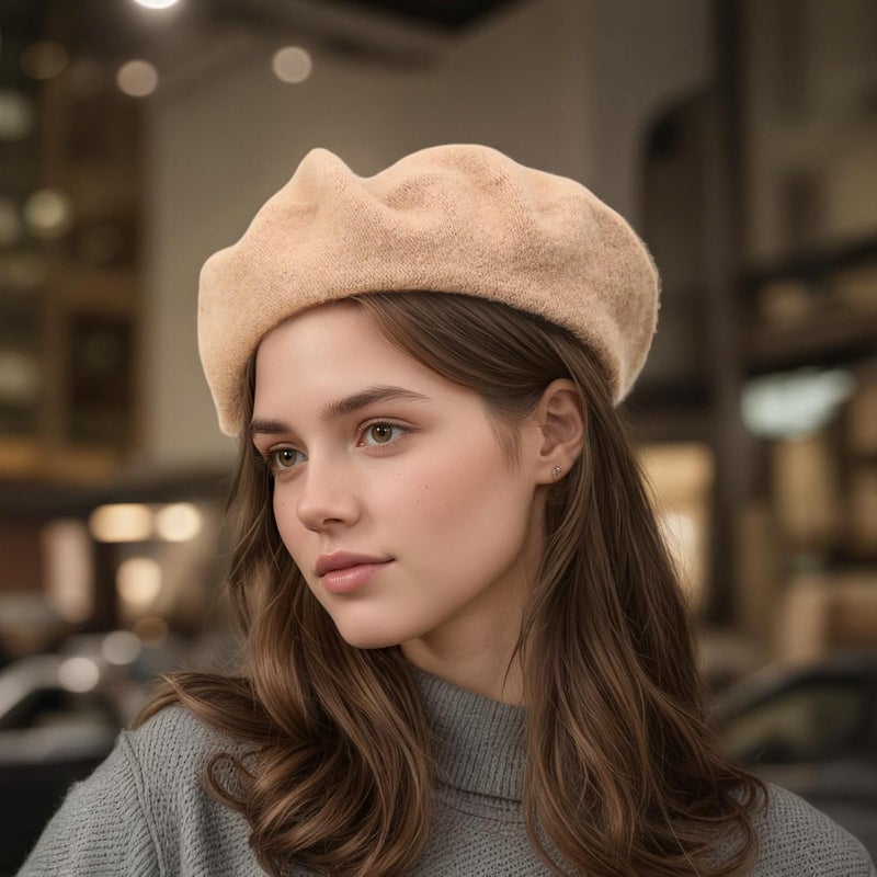 AURORAAEGIS French Beret Hats for Women - Classic Wool Beret Hats Soft Knit Winter Cloche for Daily Outfits - Image 3